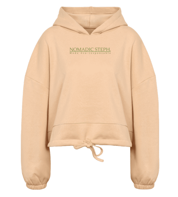 Sweat femme court à capuche - Coton écologique