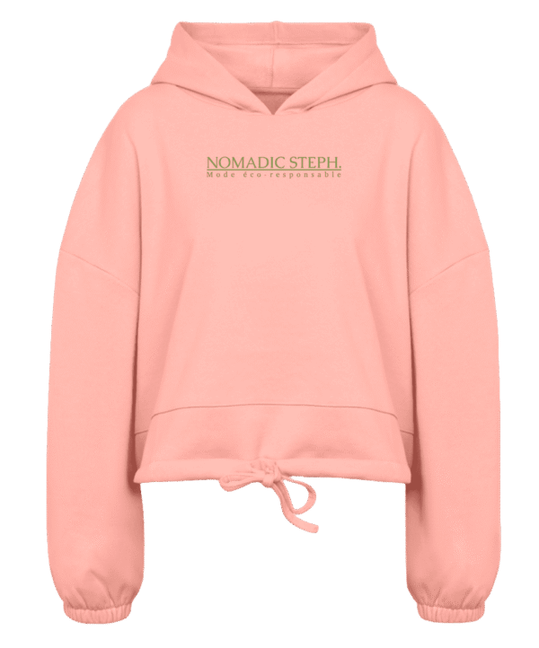Sweat femme court à capuche - Coton écologique – Image 3